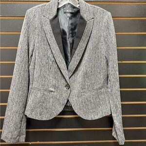 BCX Gray Marled One-Button Blazer Jacket L